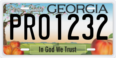 GA license plate PRO1232