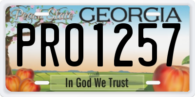 GA license plate PRO1257