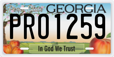 GA license plate PRO1259