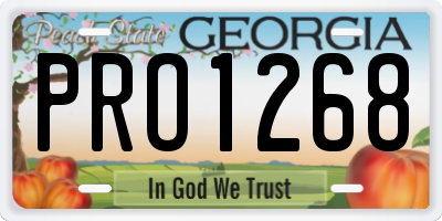 GA license plate PRO1268