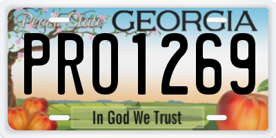 GA license plate PRO1269