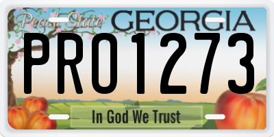 GA license plate PRO1273