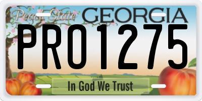 GA license plate PRO1275