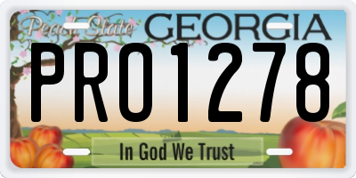 GA license plate PRO1278