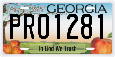 GA license plate PRO1281
