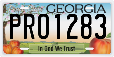 GA license plate PRO1283