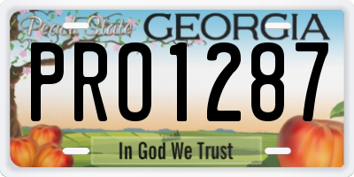 GA license plate PRO1287