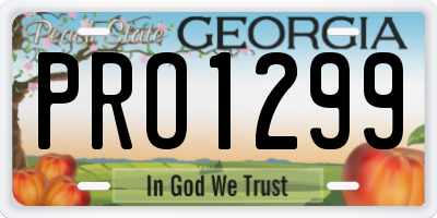 GA license plate PRO1299