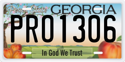 GA license plate PRO1306