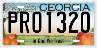 GA license plate PRO1320
