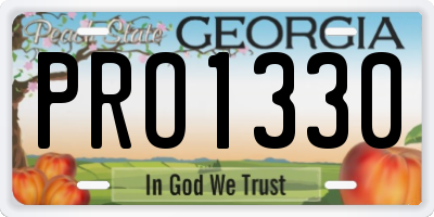 GA license plate PRO1330