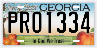GA license plate PRO1334