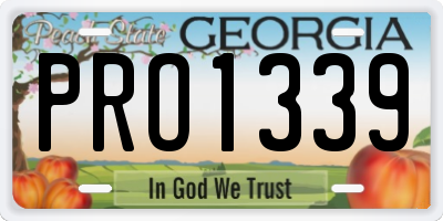 GA license plate PRO1339