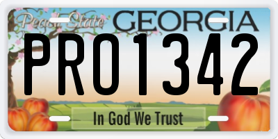 GA license plate PRO1342
