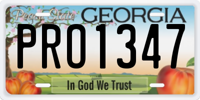 GA license plate PRO1347