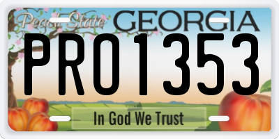 GA license plate PRO1353