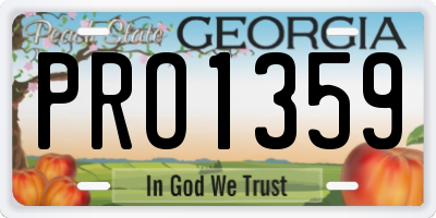 GA license plate PRO1359