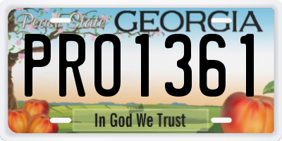 GA license plate PRO1361
