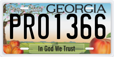 GA license plate PRO1366