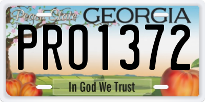 GA license plate PRO1372