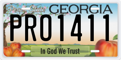 GA license plate PRO1411