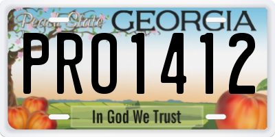 GA license plate PRO1412