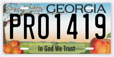 GA license plate PRO1419
