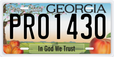 GA license plate PRO1430