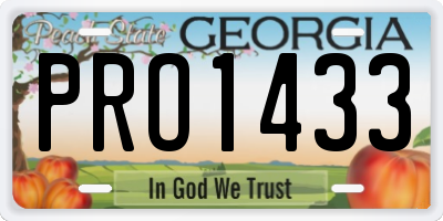 GA license plate PRO1433