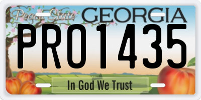 GA license plate PRO1435