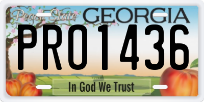 GA license plate PRO1436