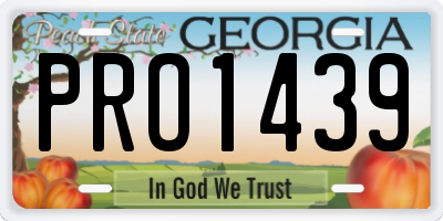 GA license plate PRO1439