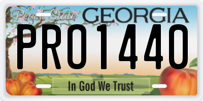 GA license plate PRO1440