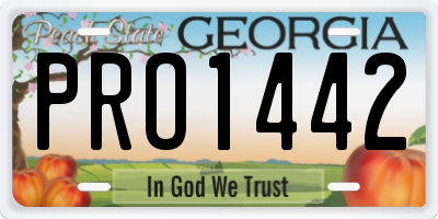 GA license plate PRO1442