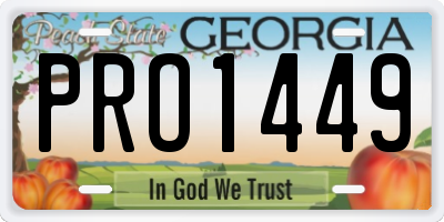 GA license plate PRO1449