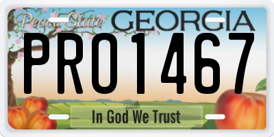 GA license plate PRO1467