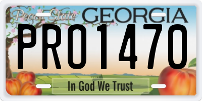 GA license plate PRO1470