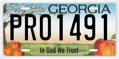 GA license plate PRO1491