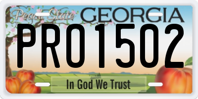 GA license plate PRO1502