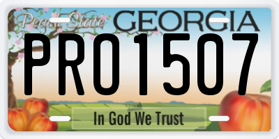 GA license plate PRO1507