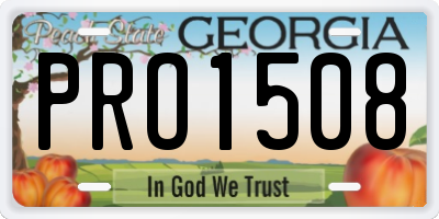 GA license plate PRO1508