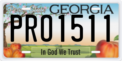 GA license plate PRO1511