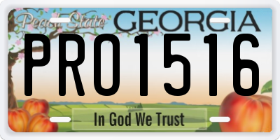 GA license plate PRO1516