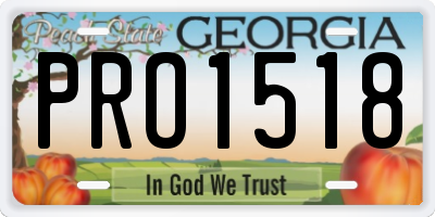 GA license plate PRO1518