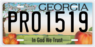 GA license plate PRO1519