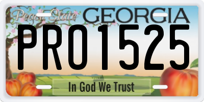 GA license plate PRO1525