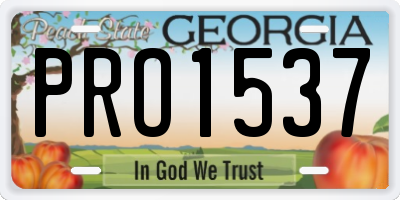 GA license plate PRO1537