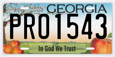 GA license plate PRO1543