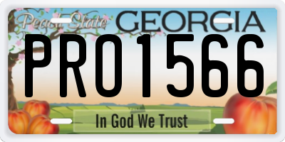 GA license plate PRO1566