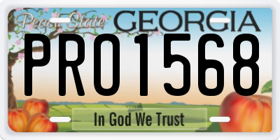 GA license plate PRO1568